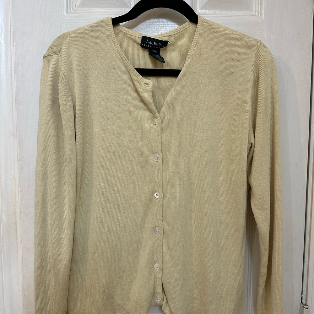 Ralph Lauren Cream/Yellow Silk Sweater